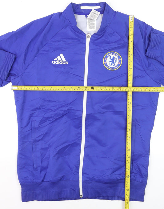 Adidas Men’s Blue Chelsea FC Track Jacket Size M Full Zip Regular Fit