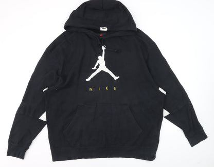 Nike Jordan Mens Black 2XL Pullover Hoodie with Logo Graphic
