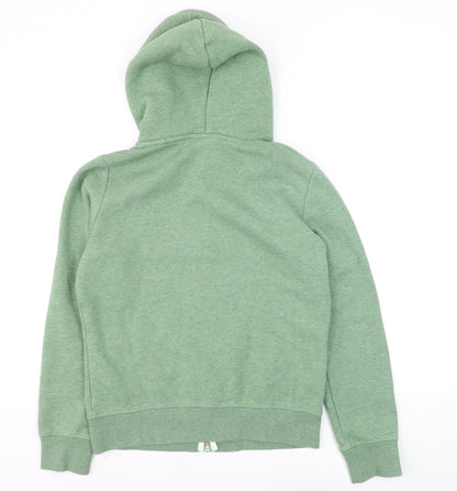 Superdry Women's Green Hoodie Jacket Size 12 Full Zip Hooded Track Style