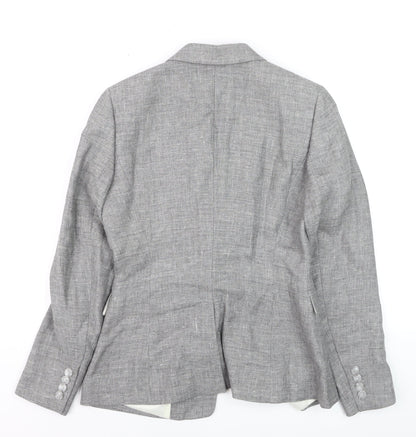 Reiss Women Grey Wool Blend Slim Fit One-Button Blazer UK 10