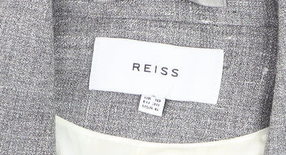 Reiss Women Grey Wool Blend Slim Fit One-Button Blazer UK 10