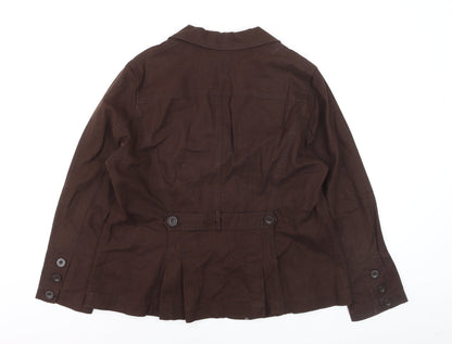 Rocha John Rocha Petite Women’s Brown Linen Blend Blazer Size 18