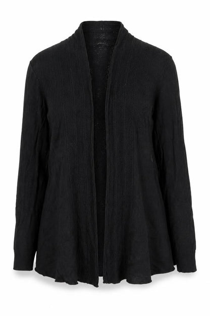 New Look Women Black Knit Open Cardigan Small V-Neck Long Sleeve