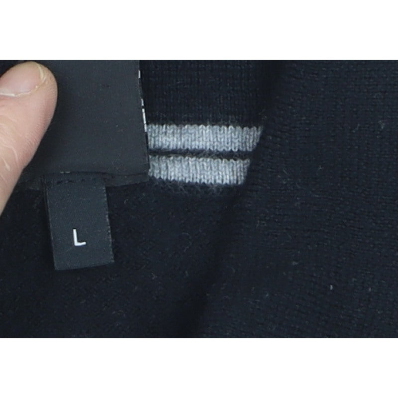 Hugo Boss Mens Black Collared Henley Jumper Size L Regular Fit