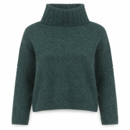 Next Women Green Roll Neck Chunky Knit Winter Jumper Size 8
