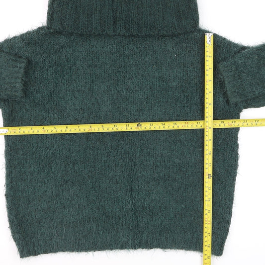 Next Women Green Roll Neck Chunky Knit Winter Jumper Size 8