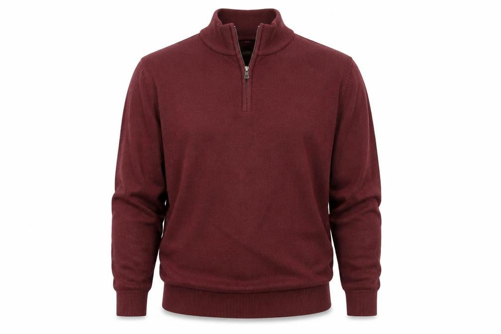 Farah 1920 Men’s Red Cotton Half Zip Jumper M Regular Fit