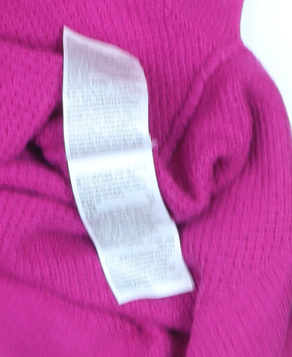 GAP Womens Pink V-Neck Long Sleeve Cotton Knit Jumper Size L