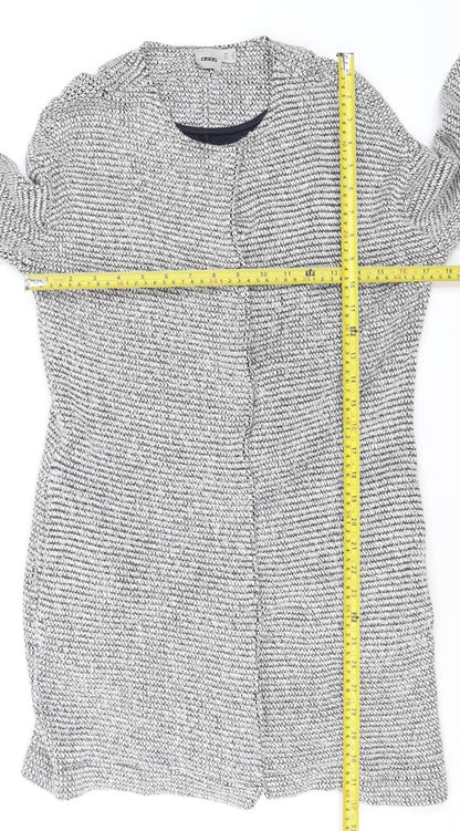 ASOS Women’s Grey Knit Long Sleeve Open Cardigan Size 8 Cotton