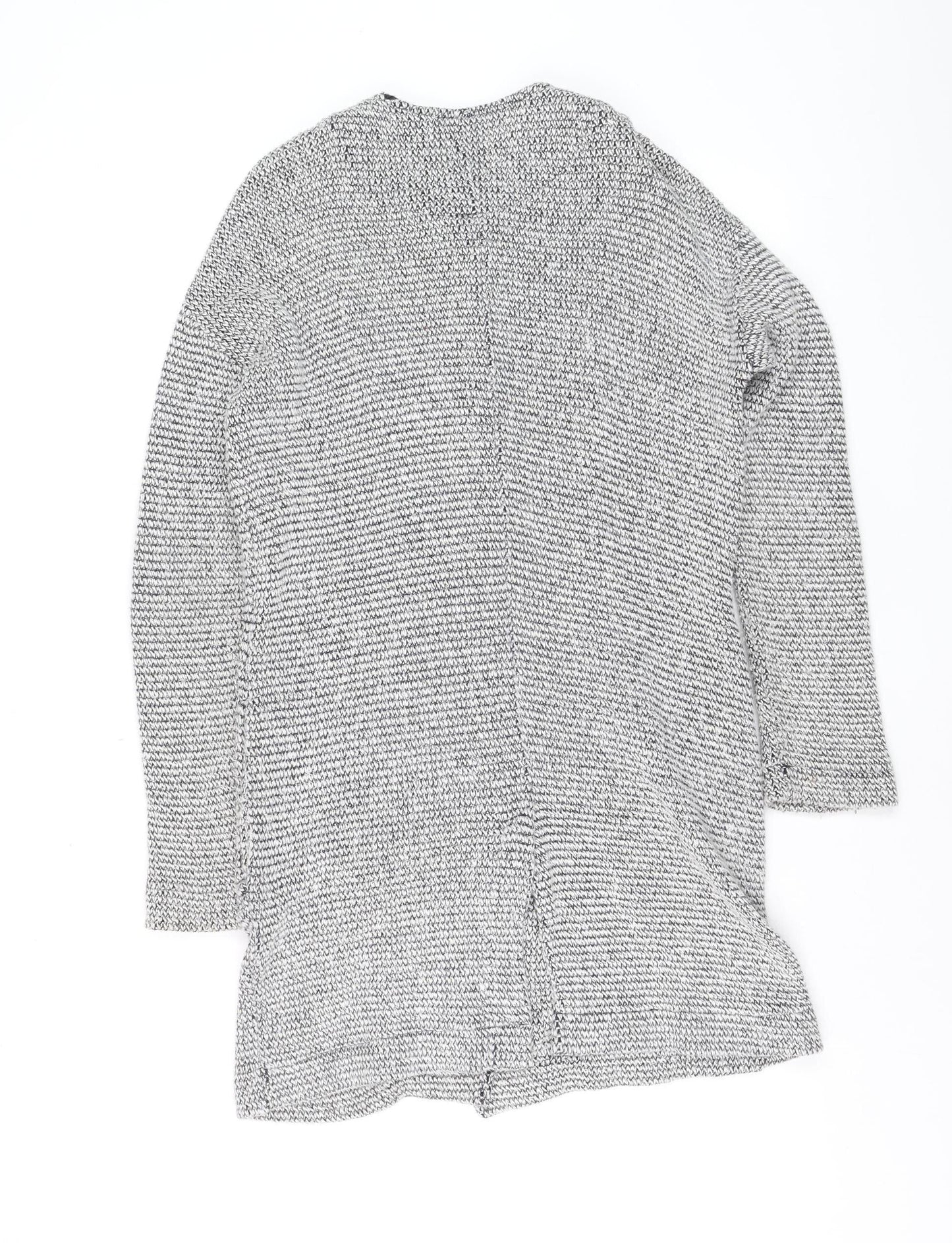 ASOS Women’s Grey Knit Long Sleeve Open Cardigan Size 8 Cotton