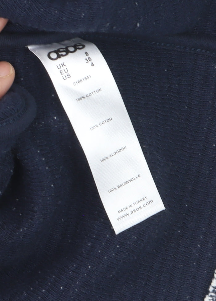 ASOS Women’s Grey Knit Long Sleeve Open Cardigan Size 8 Cotton