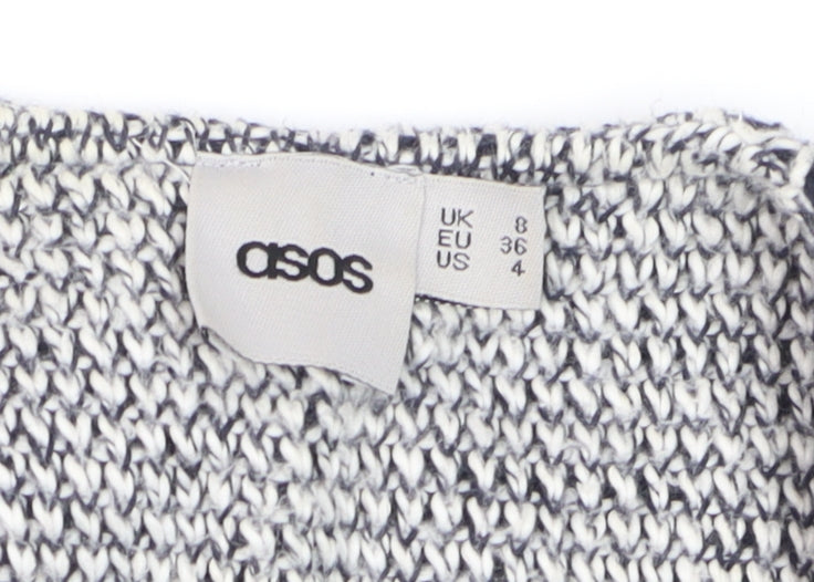 ASOS Women’s Grey Knit Long Sleeve Open Cardigan Size 8 Cotton