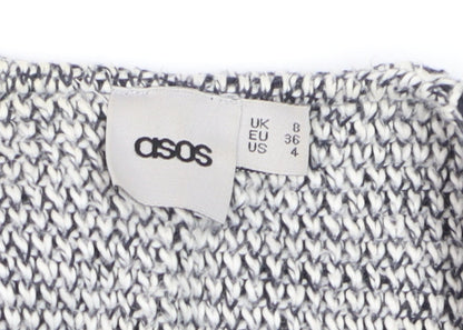 ASOS Women’s Grey Knit Long Sleeve Open Cardigan Size 8 Cotton