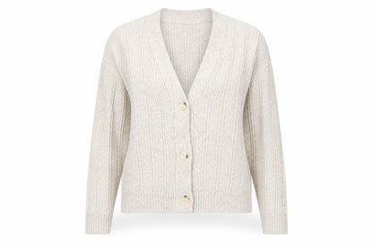 Marks & Spencer Womens Beige Knit V-Neck Cardigan Size L