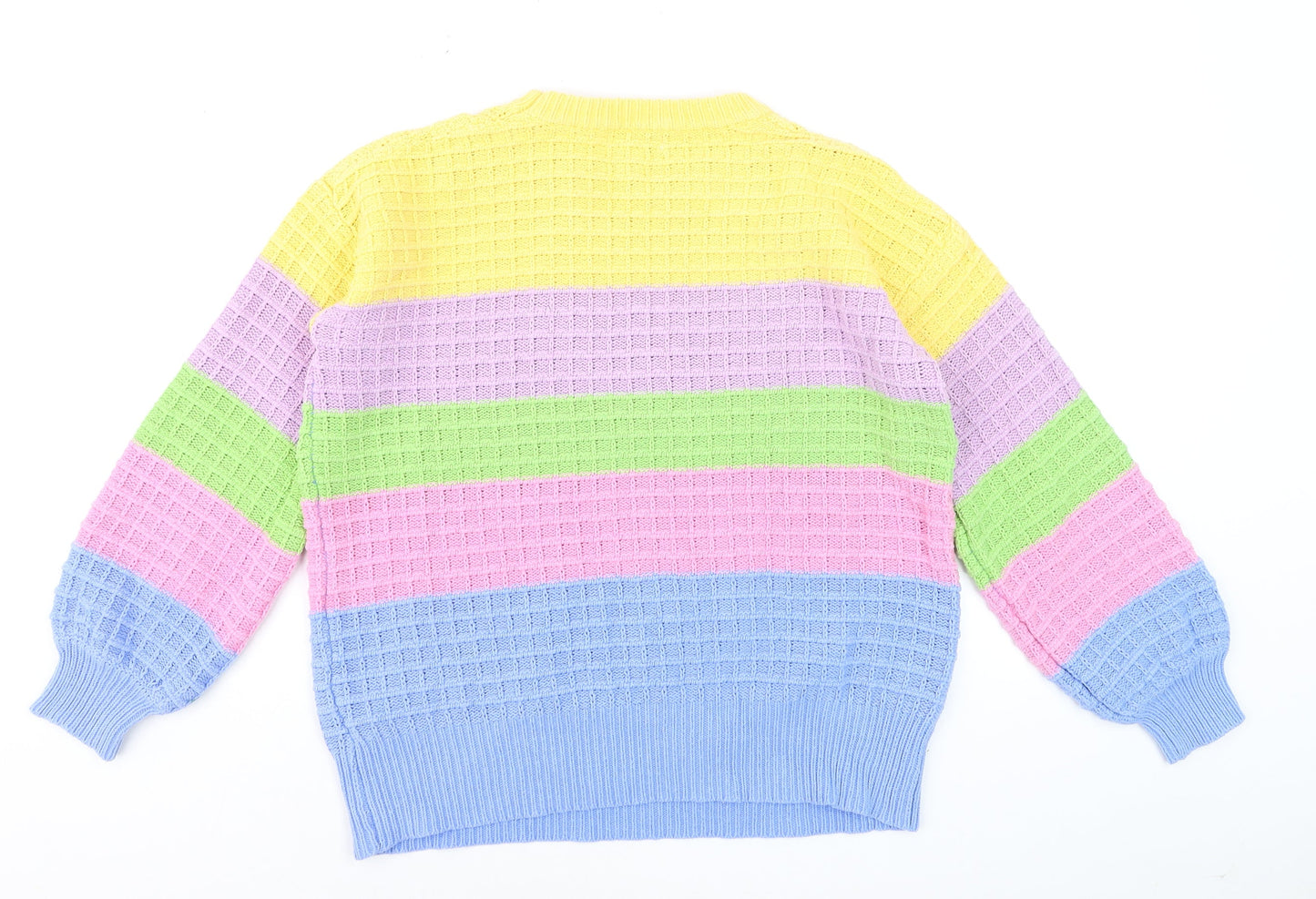 Warehouse Women’s Multicoloured Waffle-Knit Jumper Medium
