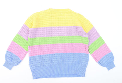 Warehouse Women’s Multicoloured Waffle-Knit Jumper Medium