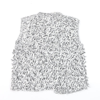 Marks and Spencer Women's Grey Chunky Knit Tie Vest S