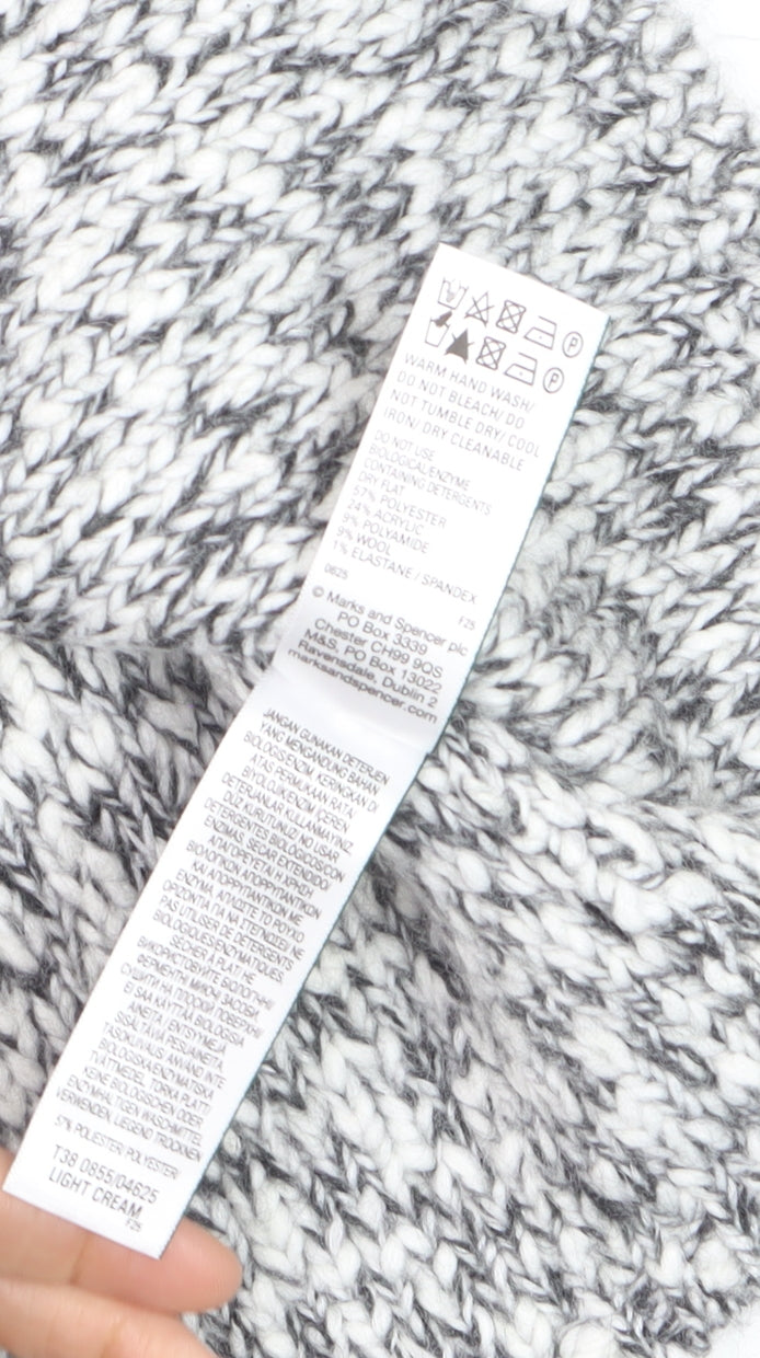 Marks and Spencer Women's Grey Chunky Knit Tie Vest S
