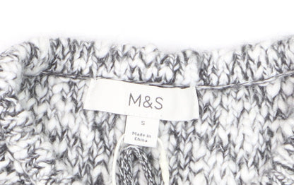 Marks and Spencer Women's Grey Chunky Knit Tie Vest S