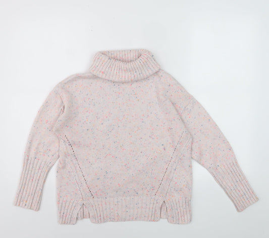 Oliver Bonas Women's Beige Roll Neck Knit Jumper Size 8