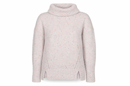 Oliver Bonas Women's Beige Roll Neck Knit Jumper Size 8