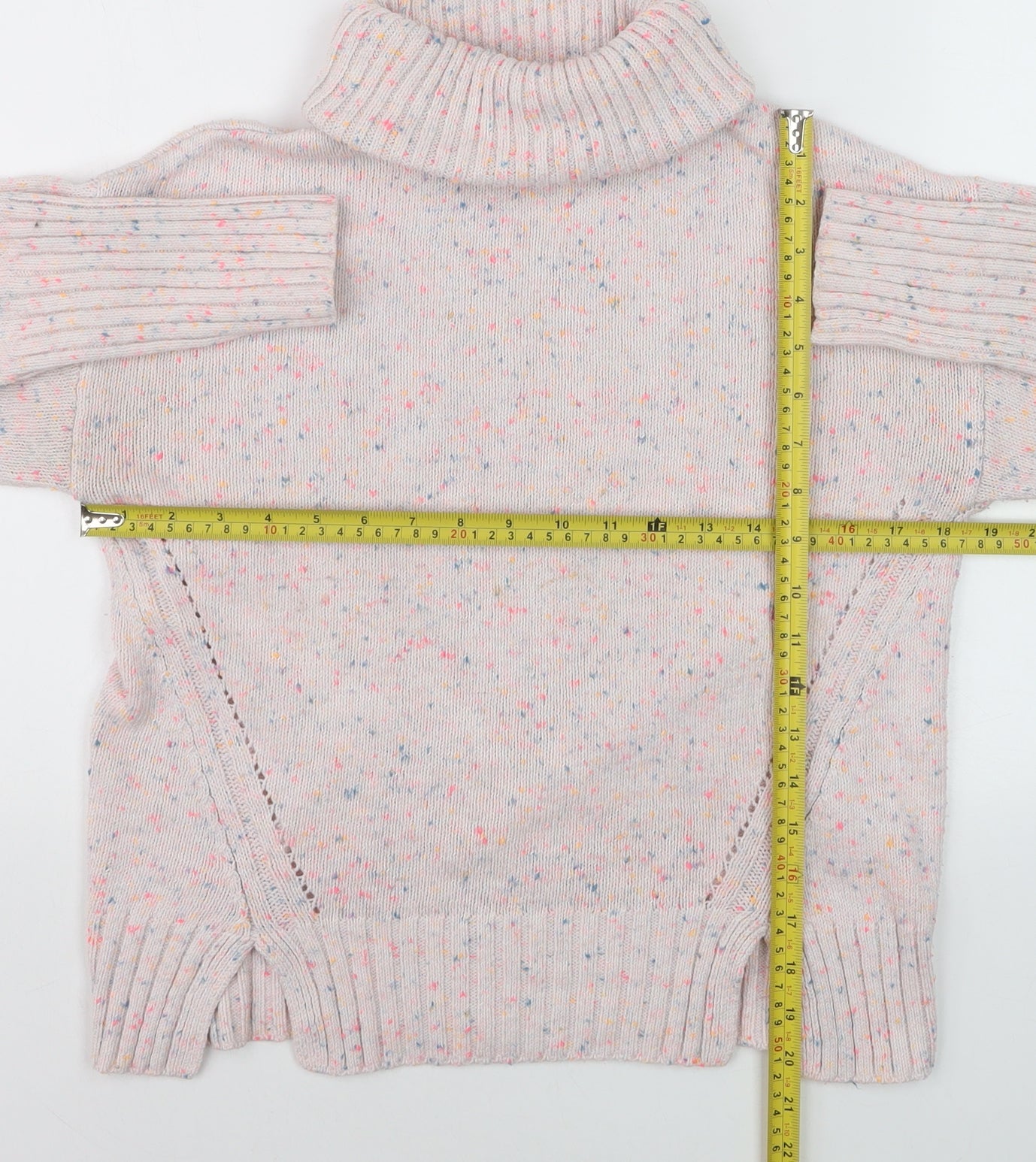 Oliver Bonas Women's Beige Roll Neck Knit Jumper Size 8