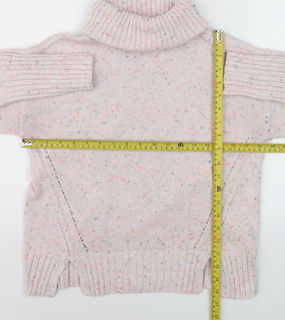 Oliver Bonas Women's Beige Roll Neck Knit Jumper Size 8