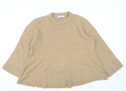 Masai Copenhagen Women Beige Cable-Knit Pullover Jumper Small