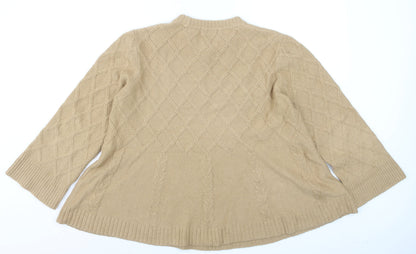 Masai Copenhagen Women Beige Cable-Knit Pullover Jumper Small