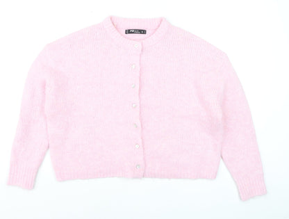 FB Sister Women’s Pink Knit Crew Neck Cardigan Size S