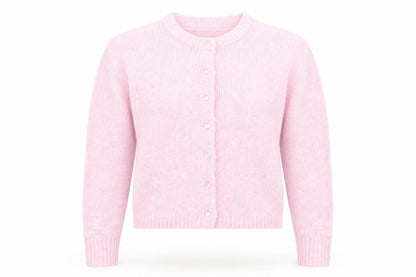 FB Sister Women’s Pink Knit Crew Neck Cardigan Size S