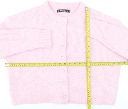 FB Sister Women’s Pink Knit Crew Neck Cardigan Size S