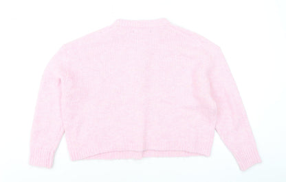 FB Sister Women’s Pink Knit Crew Neck Cardigan Size S