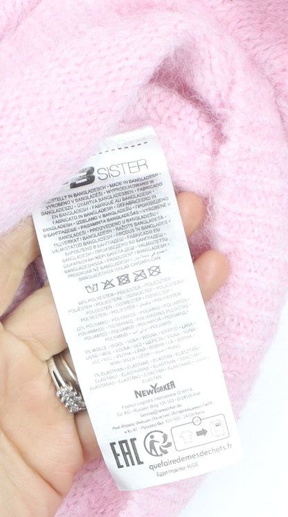 FB Sister Women’s Pink Knit Crew Neck Cardigan Size S