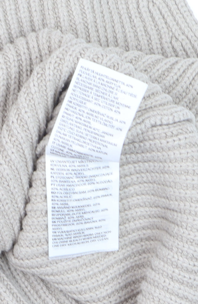 H&M Women Beige Sleeveless Chunky Knit Vest Jumper Size 14