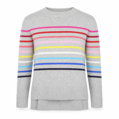 Gap Men's Grey Striped Wool Blend Crew Neck Jumper XS