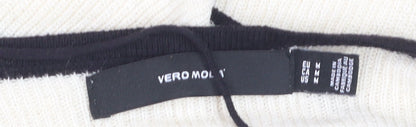 Vero Moda Unisex White Black Striped Knit Pullover Jumper M