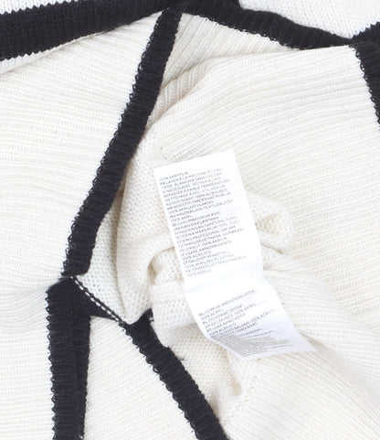DIVIDED Men’s Ivory Black Striped Crew Neck Acrylic Jumper XS