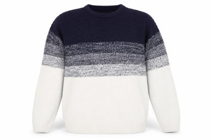 River Island Men's Blue Striped Knit Jumper Size S Crew Neck