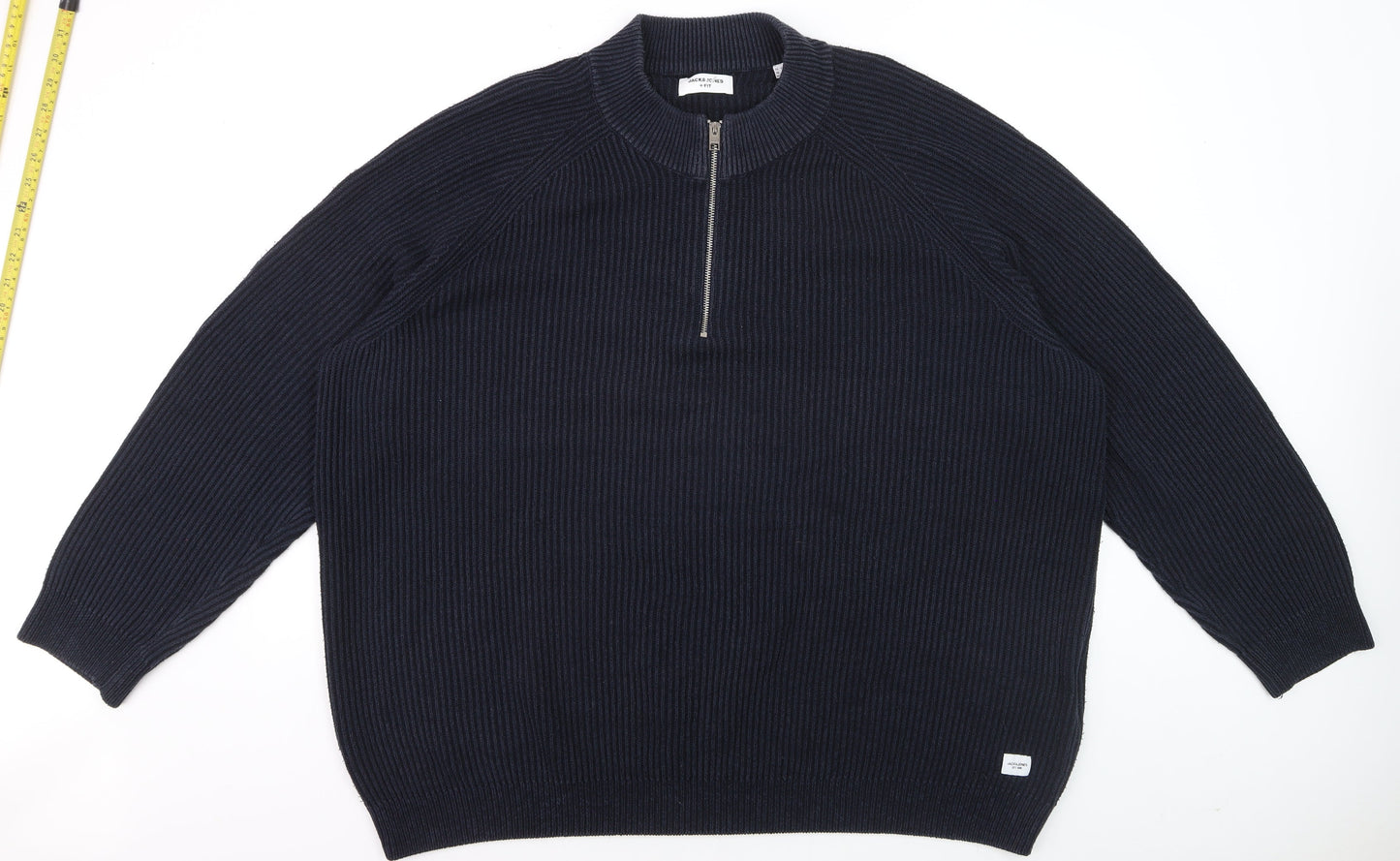 Jack & Jones Men's Blue 3XL Half Zip Knit Jumper