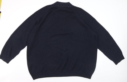 Jack & Jones Men's Blue 3XL Half Zip Knit Jumper