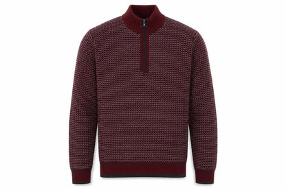 Marks & Spencer Blue Harbour Women's Red 1/2 Zip Wool Jumper L