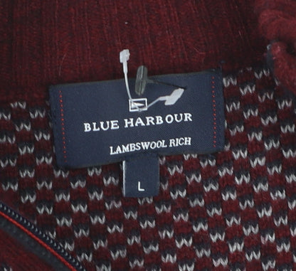 Marks and Spencer Blue Harbour Women's Red 1/2 Zip Wool Jumper L