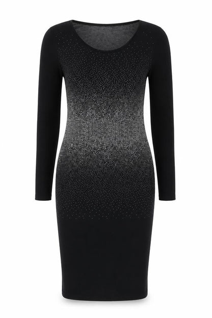 Oasis Women Black Bodycon Knit Sequin Dress Size M