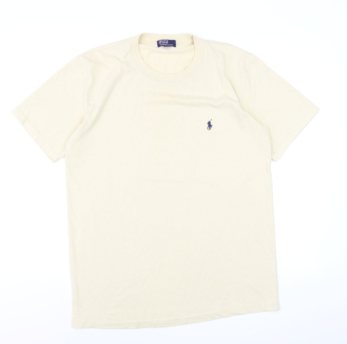 Ralph Lauren Men's Beige Cotton Crew Neck Short Sleeve T-Shirt L