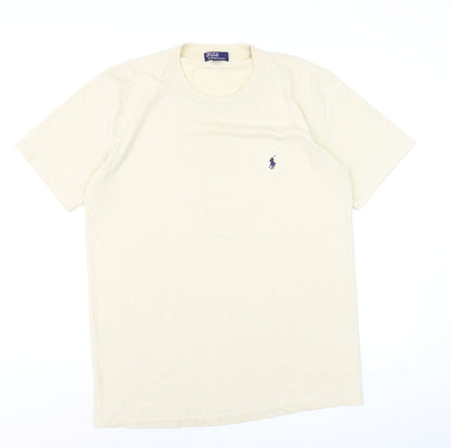 Ralph Lauren Men's Beige Cotton Crew Neck Short Sleeve T-Shirt L