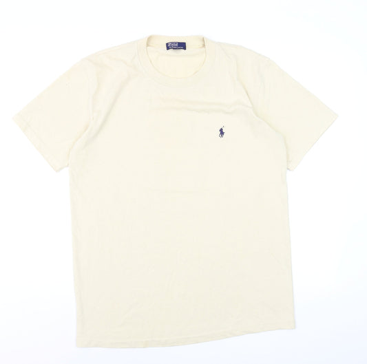 Ralph Lauren Men's Beige Cotton Crew Neck Short Sleeve T-Shirt L