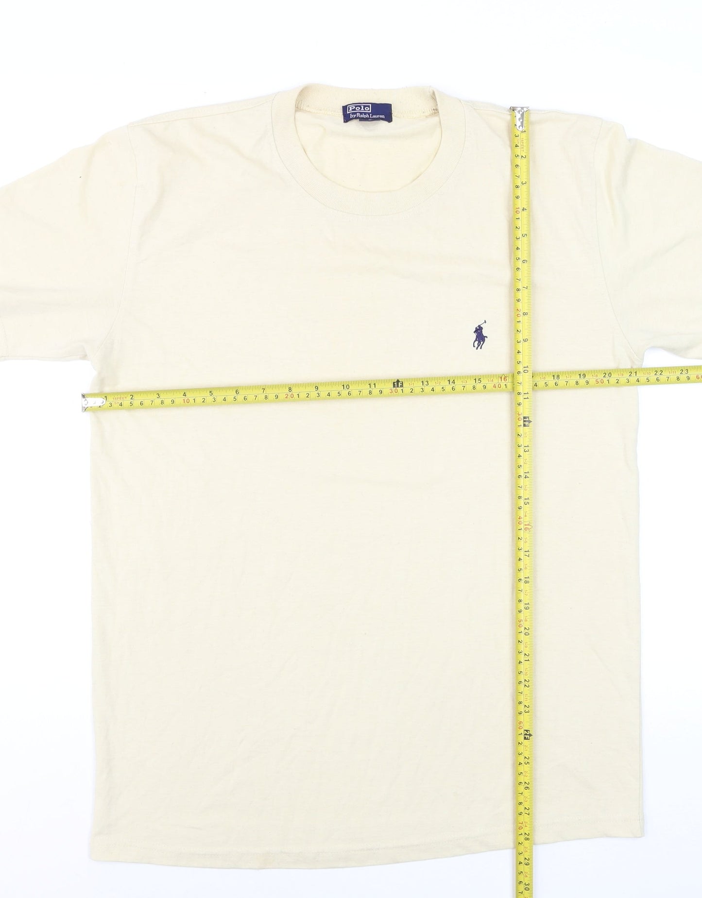 Ralph Lauren Men's Beige Cotton Crew Neck Short Sleeve T-Shirt L