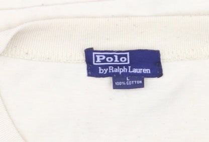 Ralph Lauren Men's Beige Cotton Crew Neck Short Sleeve T-Shirt L