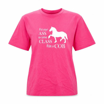 Kustom Kit Women's Pink Horse Print Cotton T-Shirt UK 10